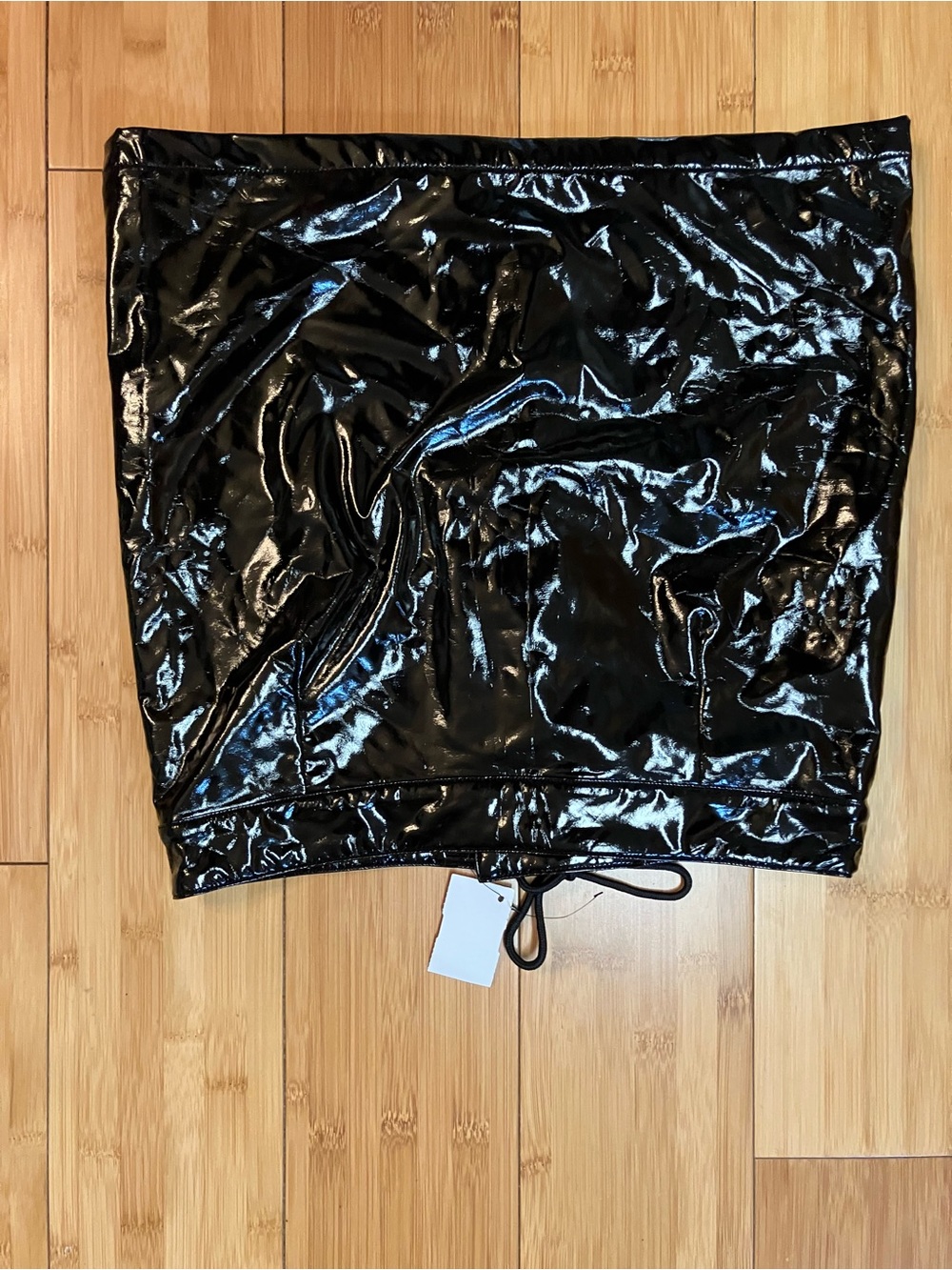 AKIRA Black Patent Lace-Up Mini Skirt NWT - Picture 4 of 4